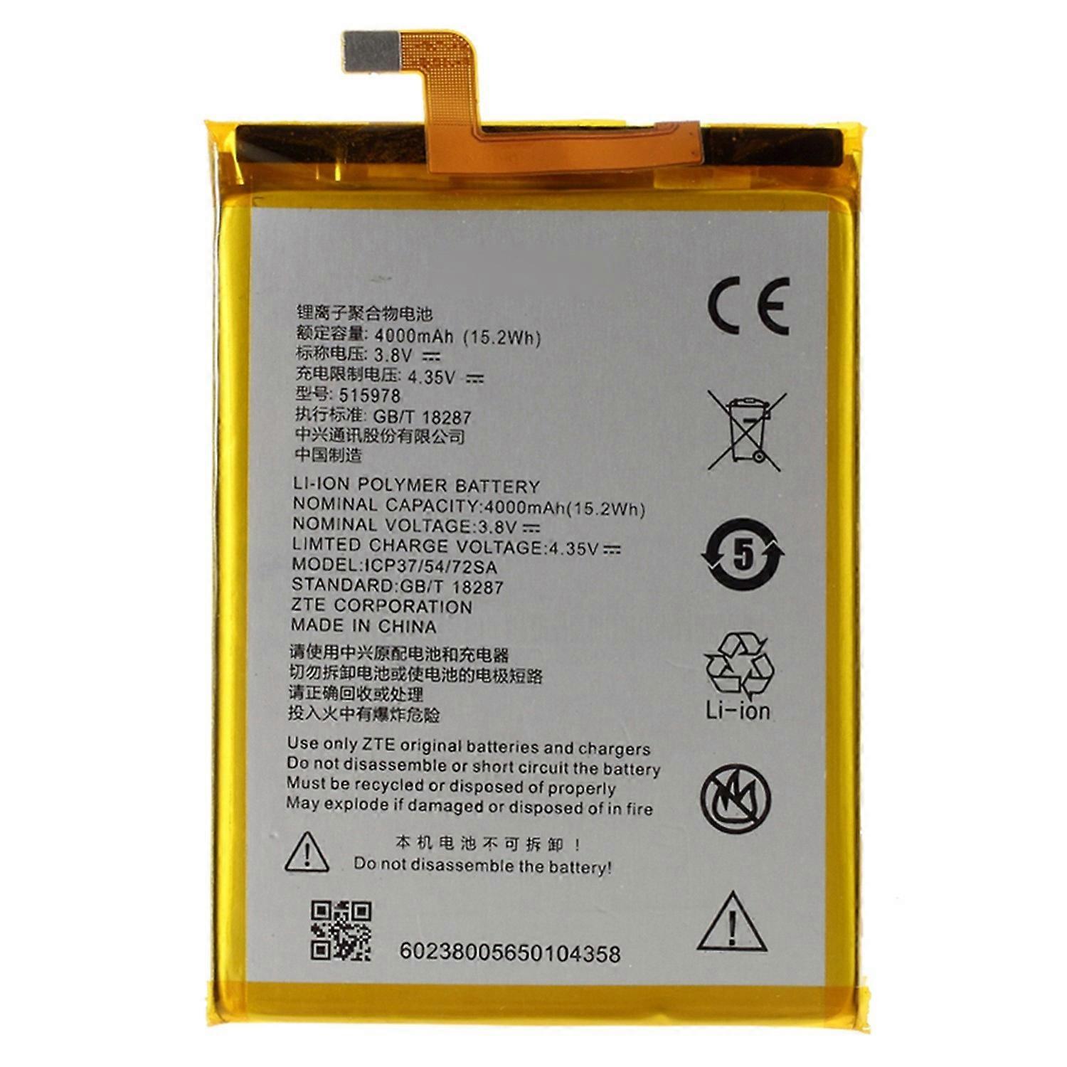 Pour ZTE Blade X3 Q519T 3.8V 4000 mAh Batterie Li ion rechargeable Pièce de rechange (Encoder : 515978) (