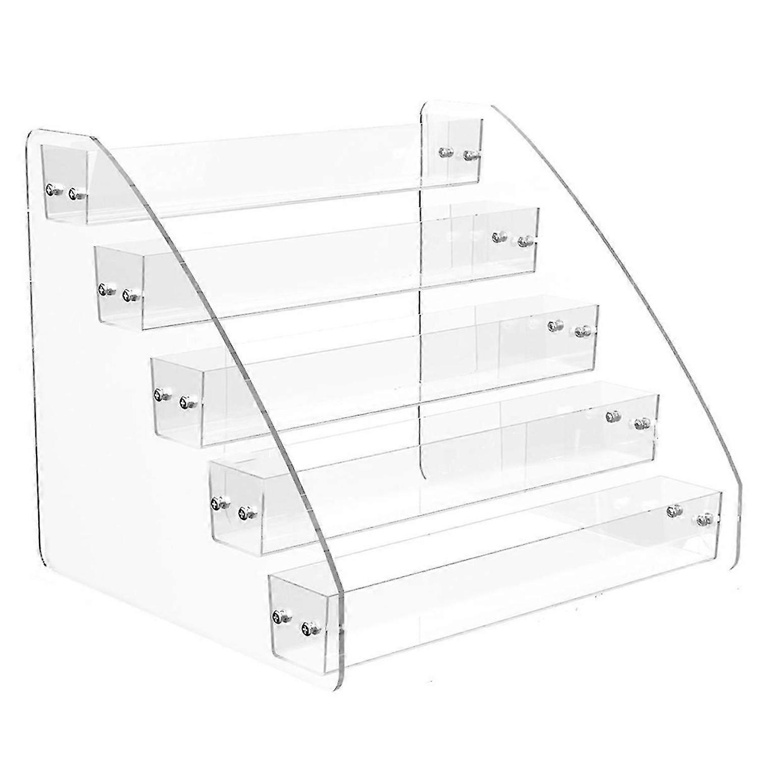 CD Holder 5 Tier, Clear CD Organizers, CD Display Rack Holds Up to 30 Standard DVD Cases for Media S