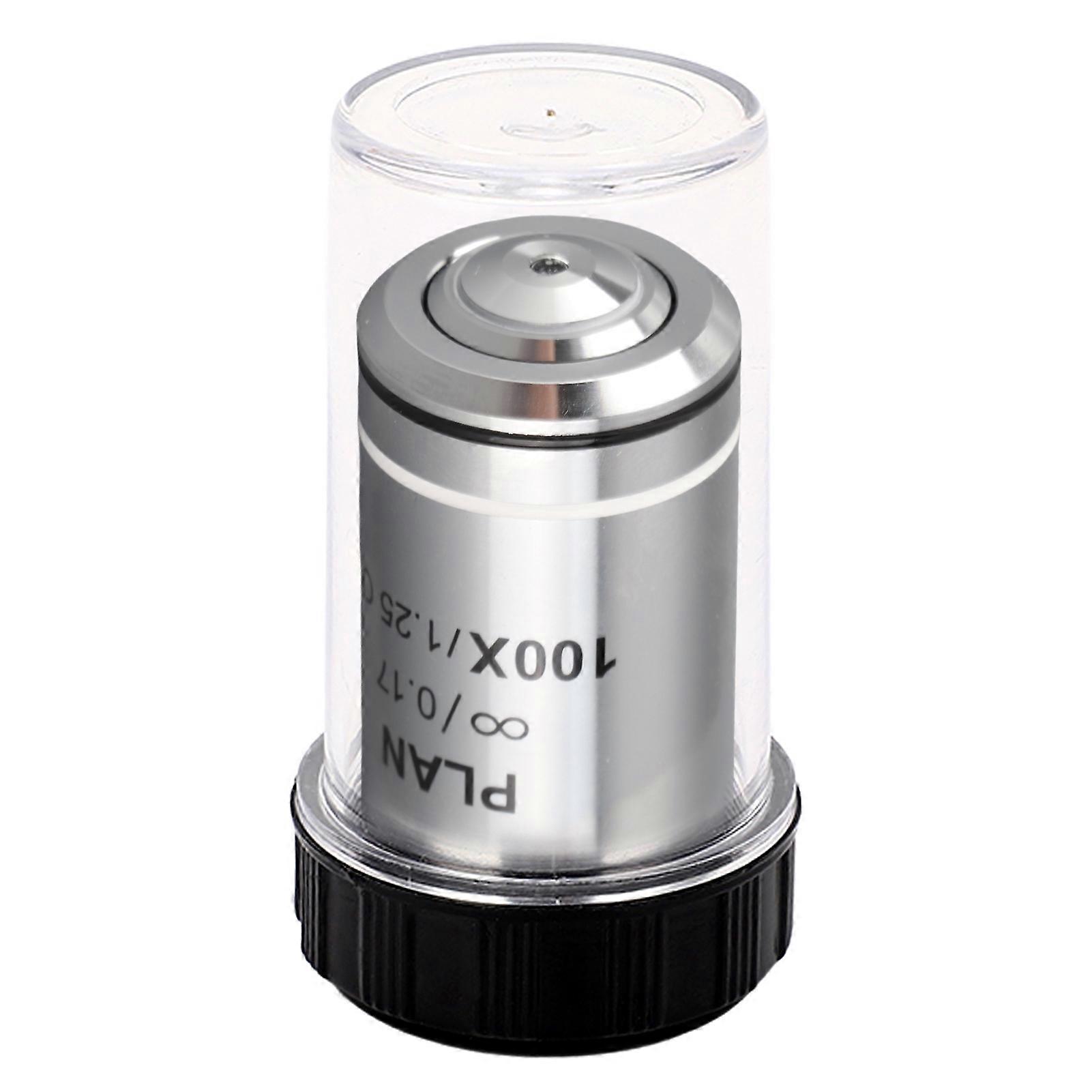 Uadme Objective Lens, 100X 20.2mm RMS Interface Microscope Objective Lens Accessory, Highly Compatible With Most Professional Biological Microscopes