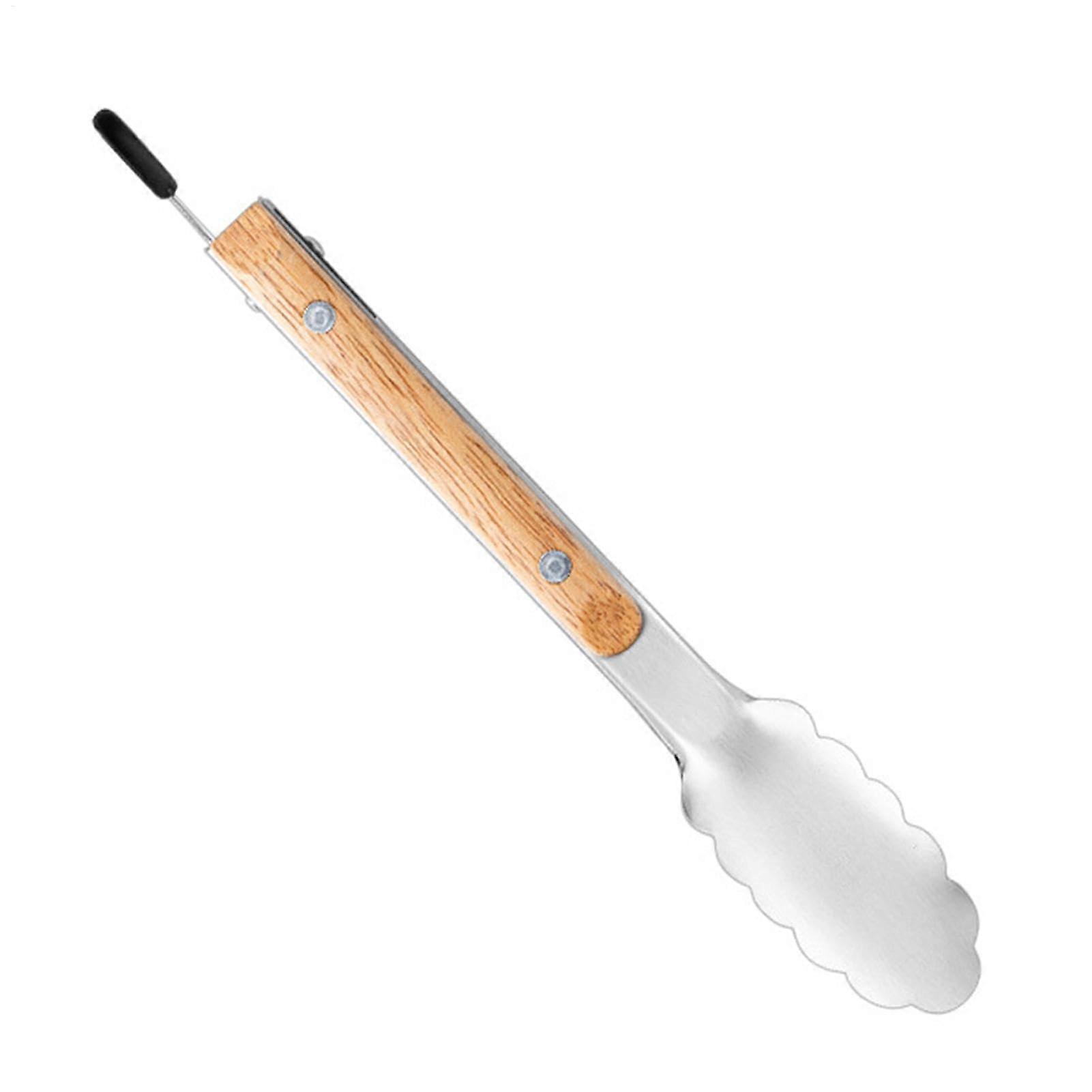Grill tongs – Grill tongs, long grill tongs, nonslip handle, oak handle, grill tongs for vegetable skewers and meat handling