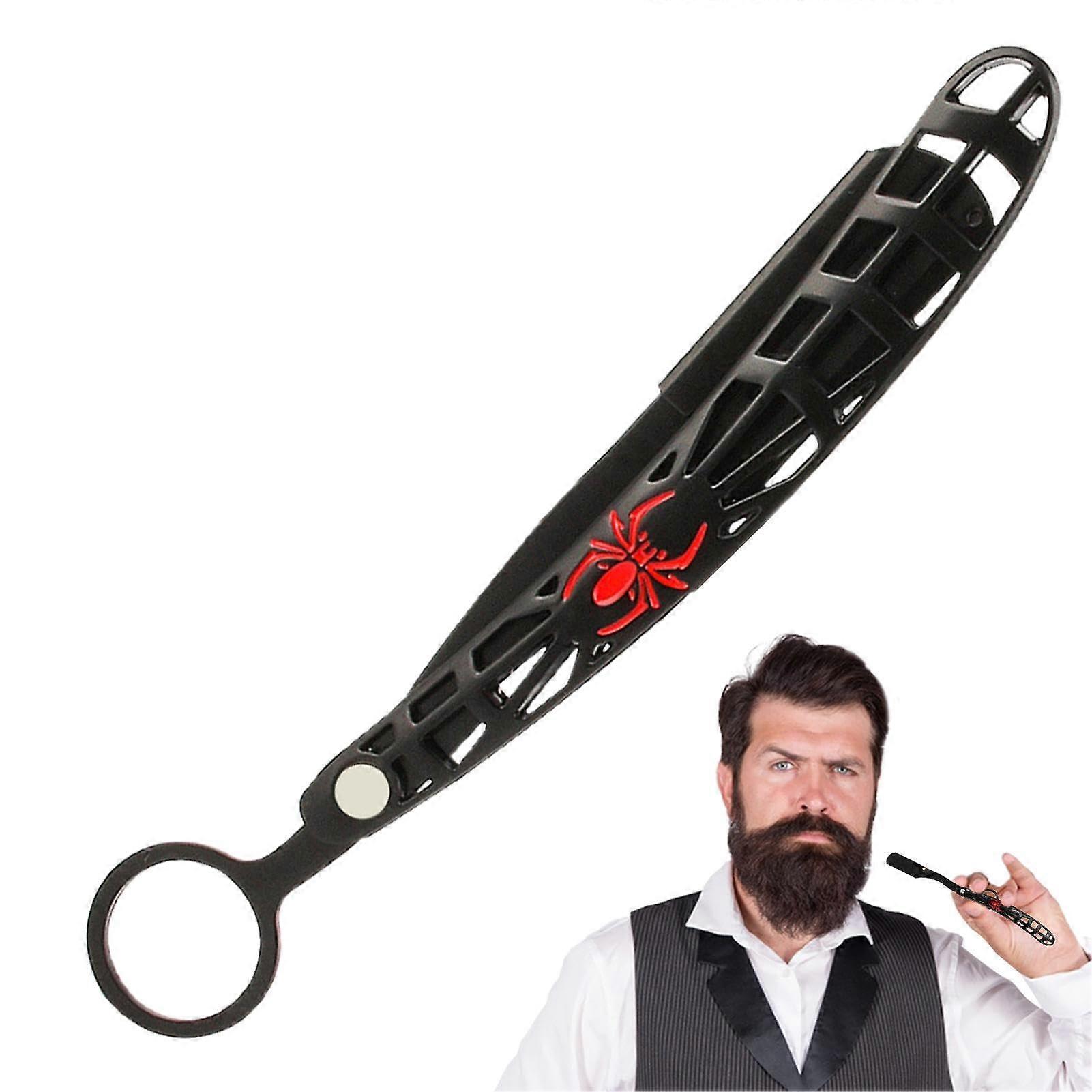 Barber Razor Holder, Folding Razor Stand Spider  Foldable Shaving Stand, Portable Shaving Stand, Manual Razor Holder for Men red