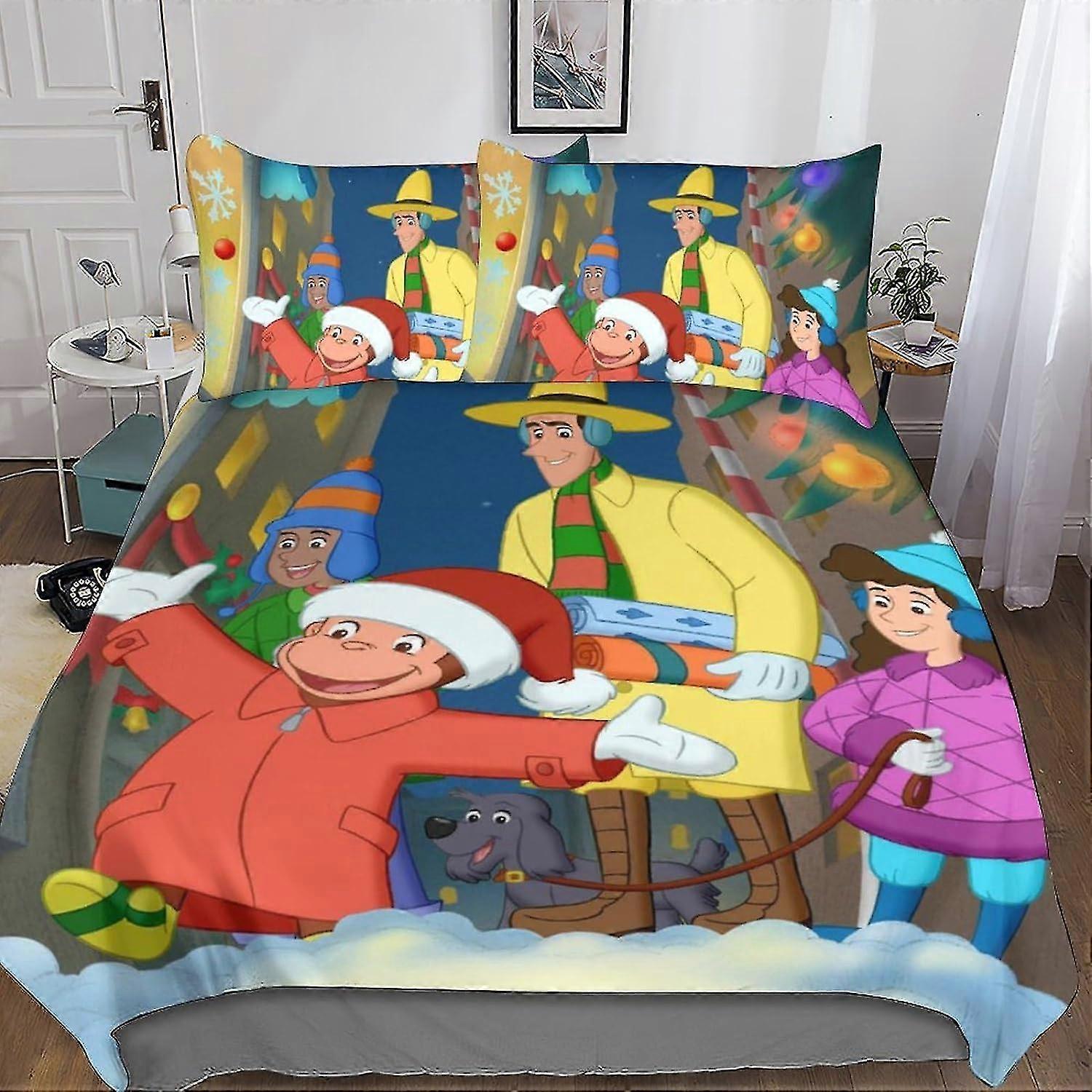 Conjunto de capa de edredom impresso em 3D Conjunto de cama de microfibra macia para adultos adolescentes crianças 3 peças com fronhas com zíper Colcha de anime fofa Sui