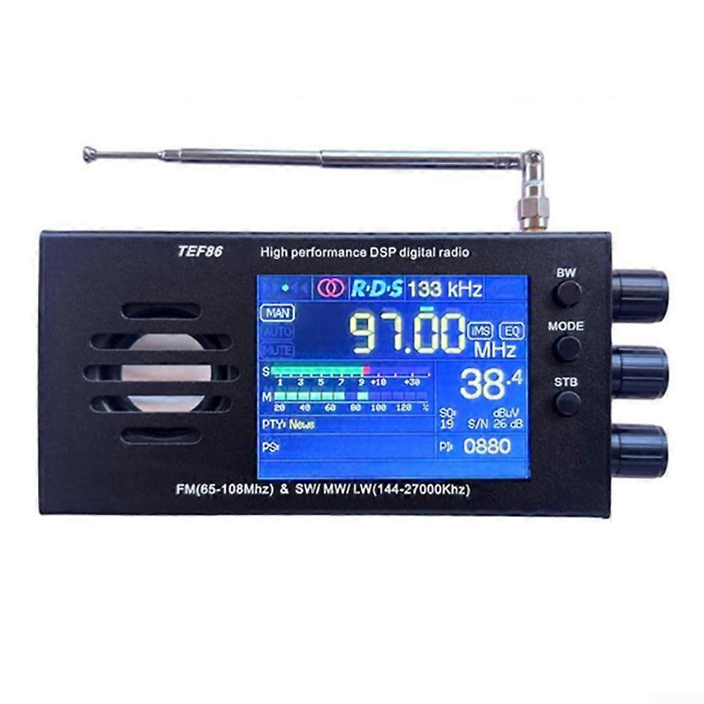 Radio Receiver, TEF6686 FM (65108MHz) SW/MW/LW (14427000KHz) DSP Radio Receiver with Battery, Aluminum Alloy Housing LCD Display