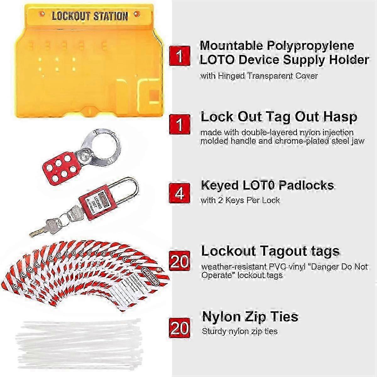 Lockout Tagout Station with Devices, Lock Out Tagout Padlock Station ...