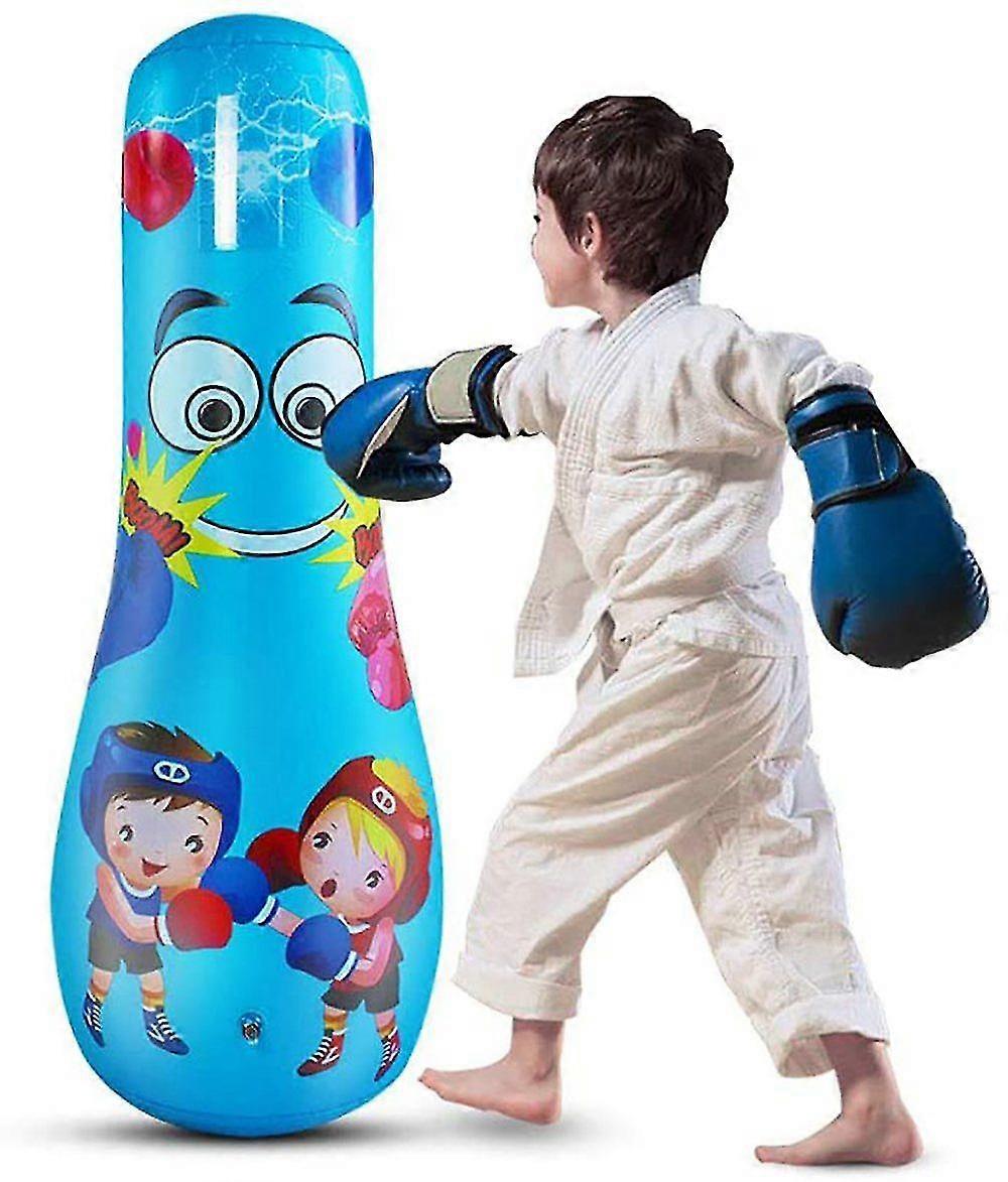 125cm Inflatable Punching Bag For Kids, Inflatable Free Standing Fitness Goal Stand, Fitness Punching Bag Heavy Duty Punching Bag Decompression Inflat