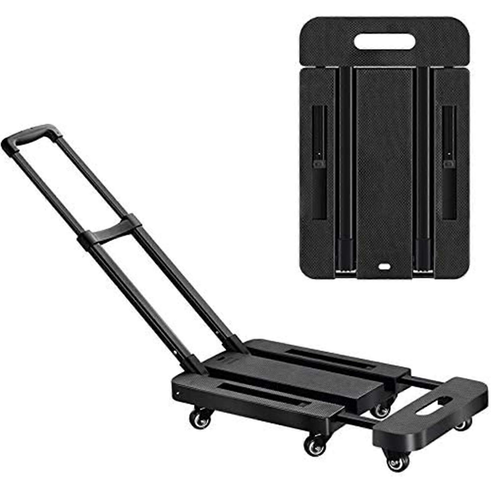 WSHA 400 lbs Luggage Trolley, Folding Hand Trolley with 6 Wheels, Platform Moving Bearing Push Hand Trolley, for Car House Office