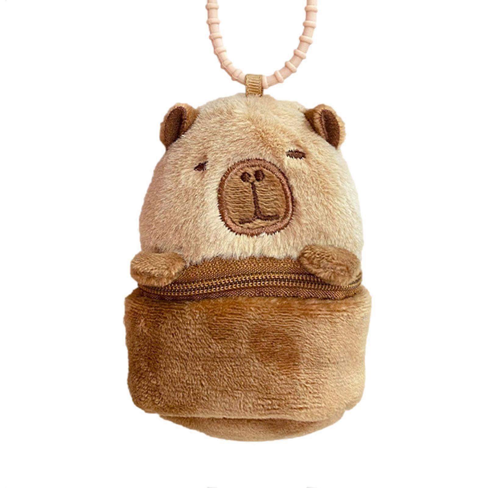 Capibara Wallet - Creative Light Brown Pet Zip Wallet Purse with Eccentric Capybara Design for Animals