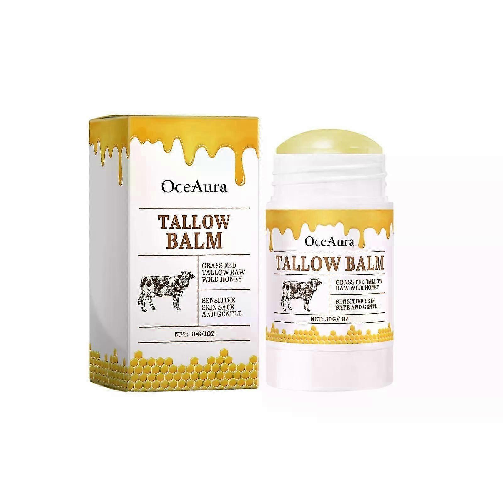 Beef Tallow Moisturizing Stick, Beef Tallow and Honey Balm, Grass Fed Beef Tallow Stick Balm, Moisturizing Hydrates Dry Skin, Organic Beef Tallow Face