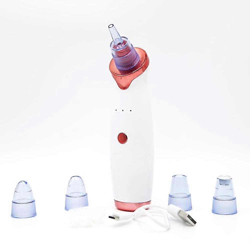 USB Rechargeable Pore Cleanser 3 Suction Levels Blackhead Extractor with 5 Heads Skin Care Tool