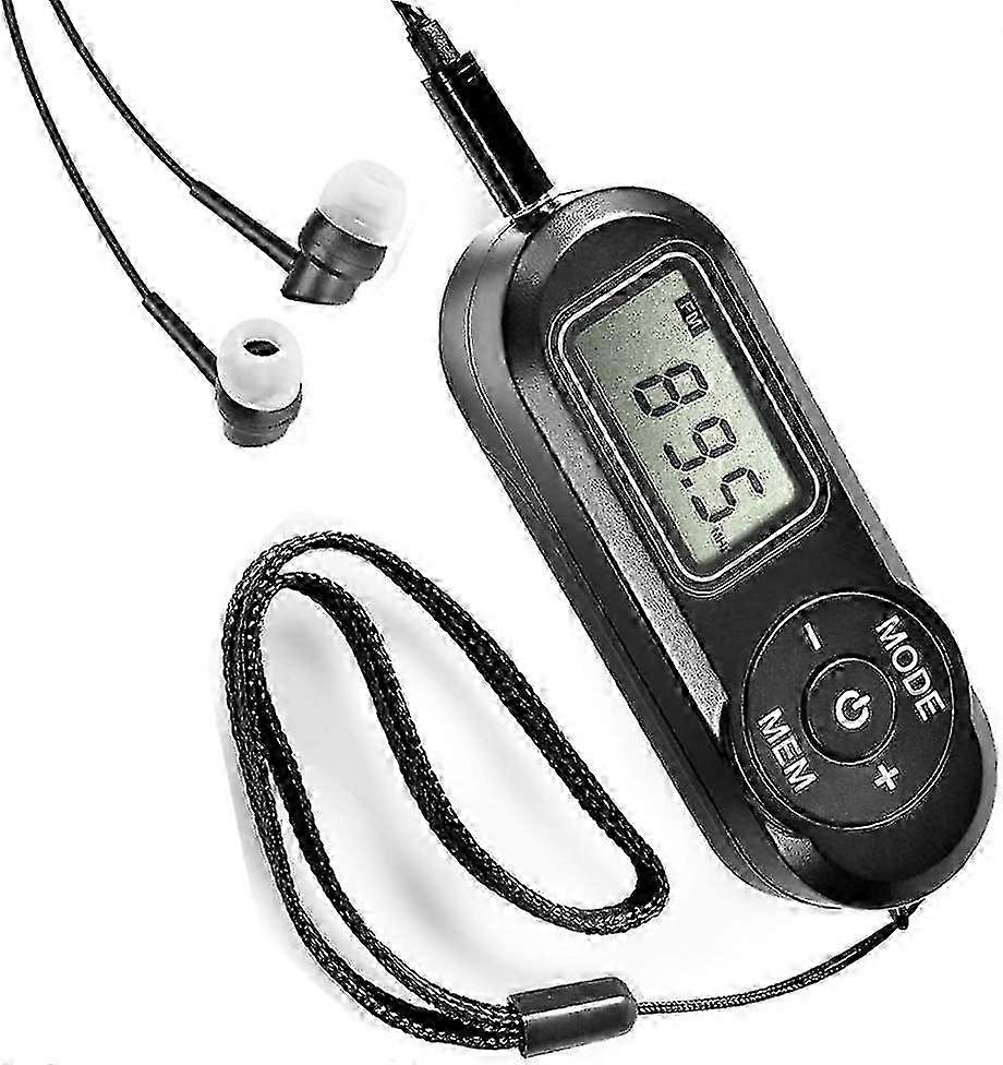 Personal Pocket Radio Fm Portable Mini Receiver, With Lcd Digital Display, Headset, Pocket Walkman Radio With Preset, For Jogging, Walking, Traveling