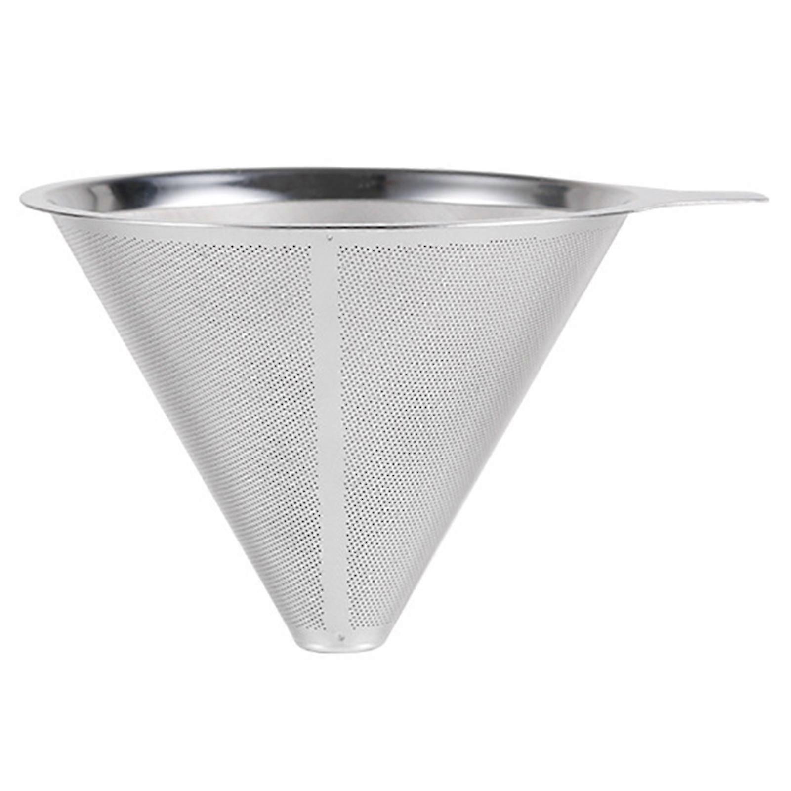 Stainless Steel Reusable Coffee Filter Cone, Double Layer Fine Mesh, L Size