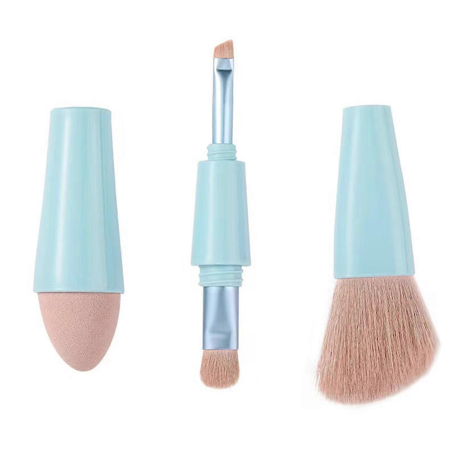 4 in 1 Multi-Tasker Brush for Makeup Reusable Fluffy Makeup Tools Cosmetic Supplies Blue