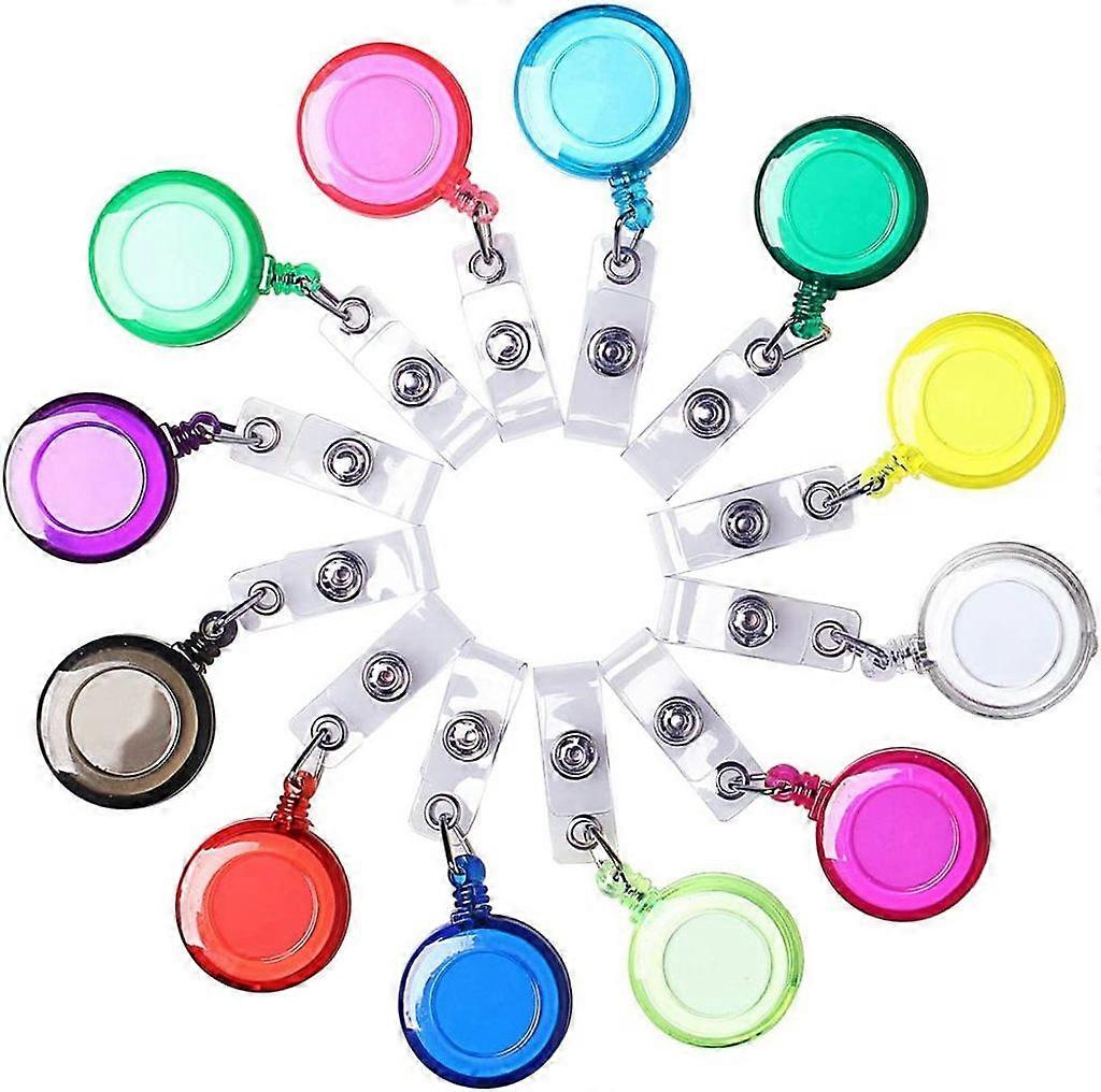 12 Pack 12 Color Drawstring Key Ring with Clip Key ID Card/Key with Extra Strong Spring and Rip-Proof Cord