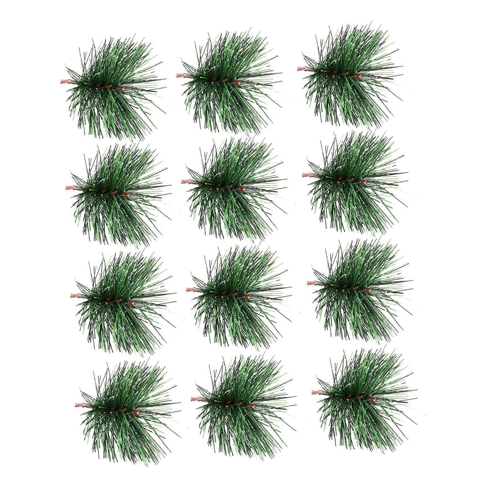 Artificial Fir Branch Christmas Garland Wreath Tree Pine Leaves Decoration PVC Pack of 24 Green 7X5X5CM