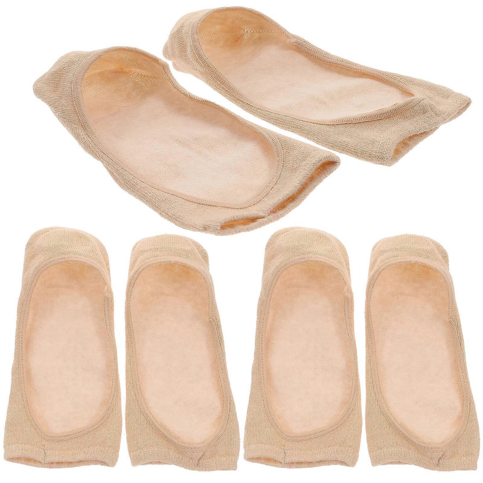 3 Pairs Peep Toe Socks, Open Toe Invisible Liner Socks, Breathable Socks with Nonslip Gel Heel Grip (Skin Color)