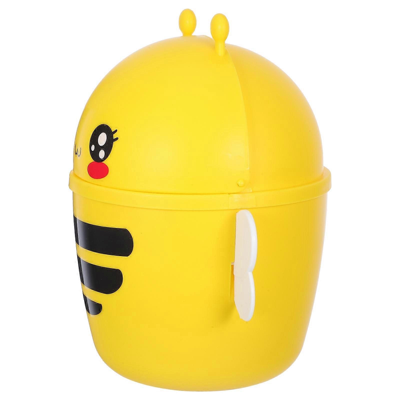 Mini Cartoon Garbage Bin with Lid – Odor Isolating Desktop Trash Can for Bathroom, Kitchen, Office, and Home Use