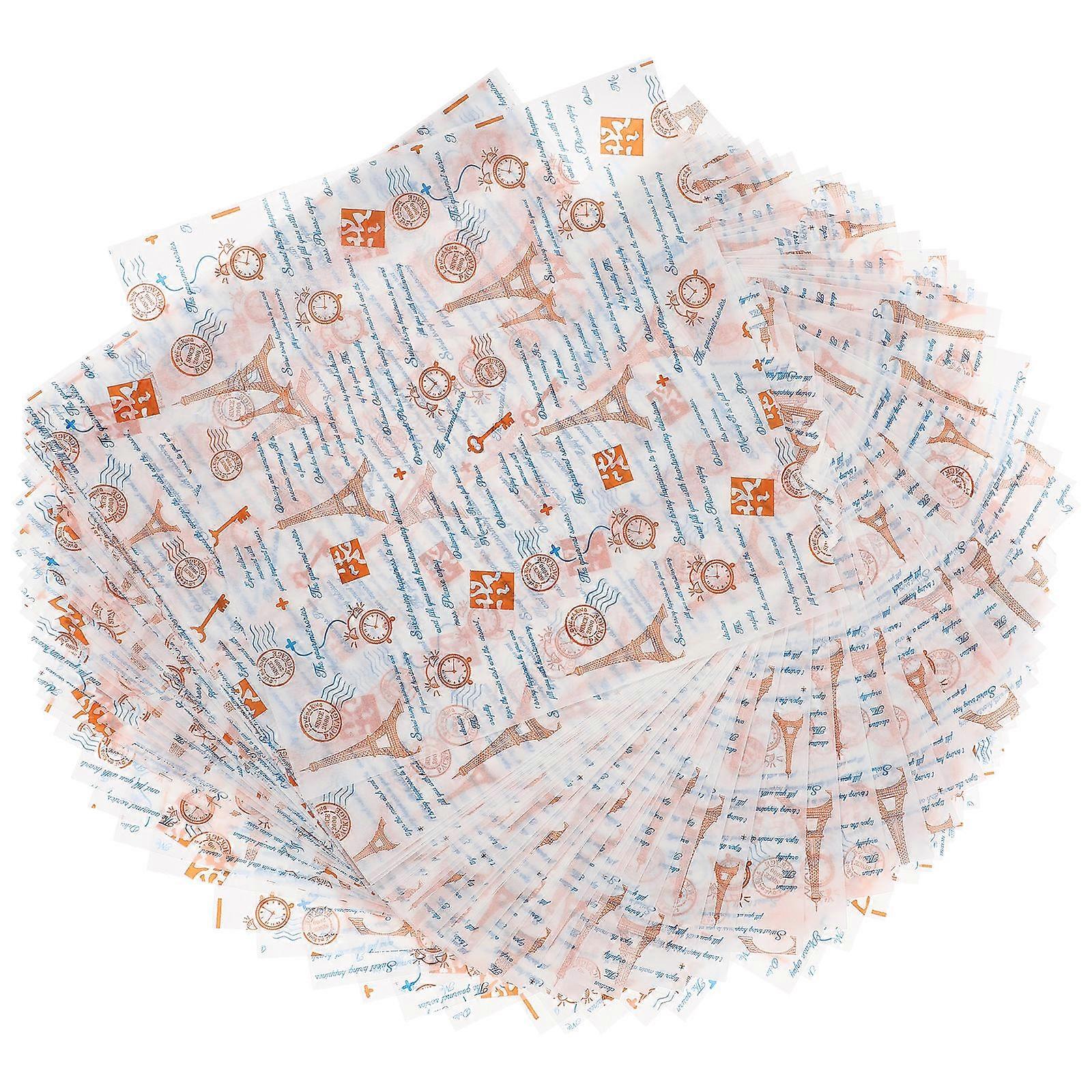 Food Packing Paper Sheets Waterproof Square Wraps For Hamburgers Multi 22.00X22.00X0.10CM Food Packaging 100Pcs
