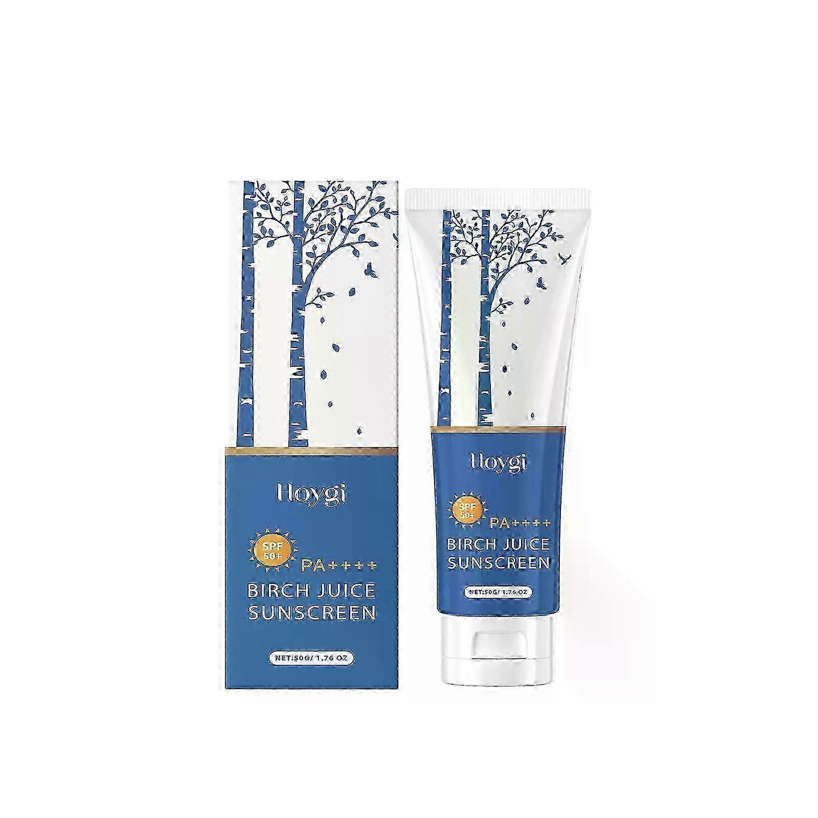 2025 Birch Juice Moisturizing Sunscreen,Upgrade SPF50+ Birch Juice Hydrating Essence Face Sunscreen,Water Resistant & Non-Greasy