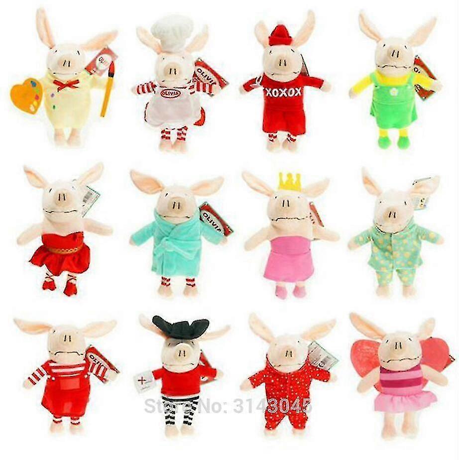 Olivia the Pig 22cm Beanbag Puppet in Pajamas & Ballet Outfits