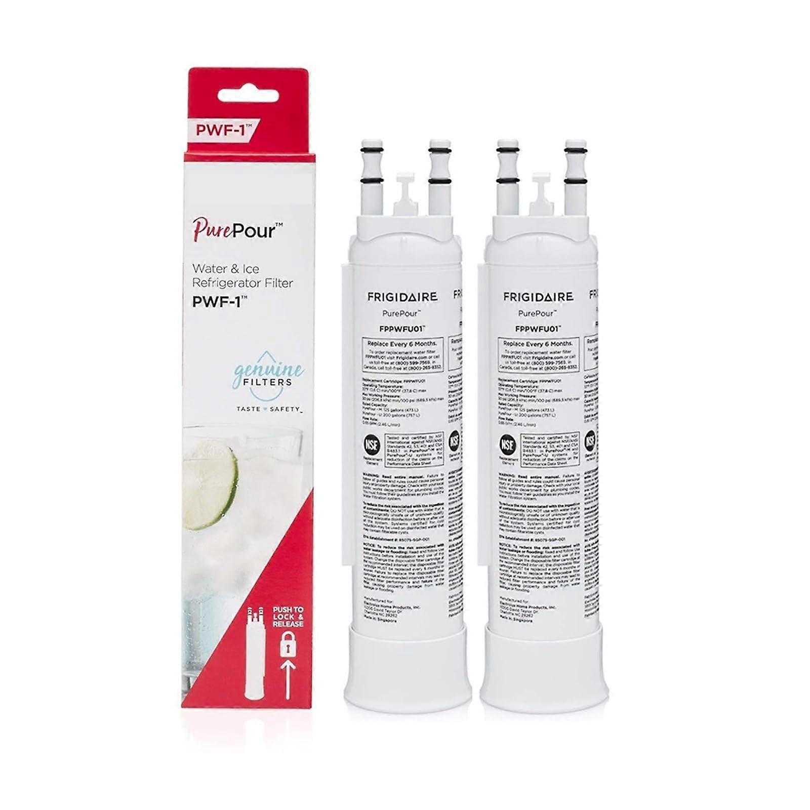 Refrigerator water filter, compatible with FPPWFU01, PWF1, Frigidaire (2Pcs)