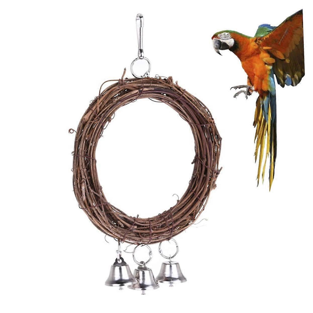 Parrot toy swing Rattan bird cage swing Bird cage rattan swings For Standing Parrots Hanging bird toy Random color