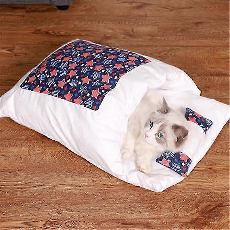 Kedi Uyku Tulumu Çıkarılabilir Sıcak Kedi Yatakları Kış Derin Uyku Pet Köpek Yatağı Ev Kediler Yuva Yastık Yastık Kedi Malzemeleri ile