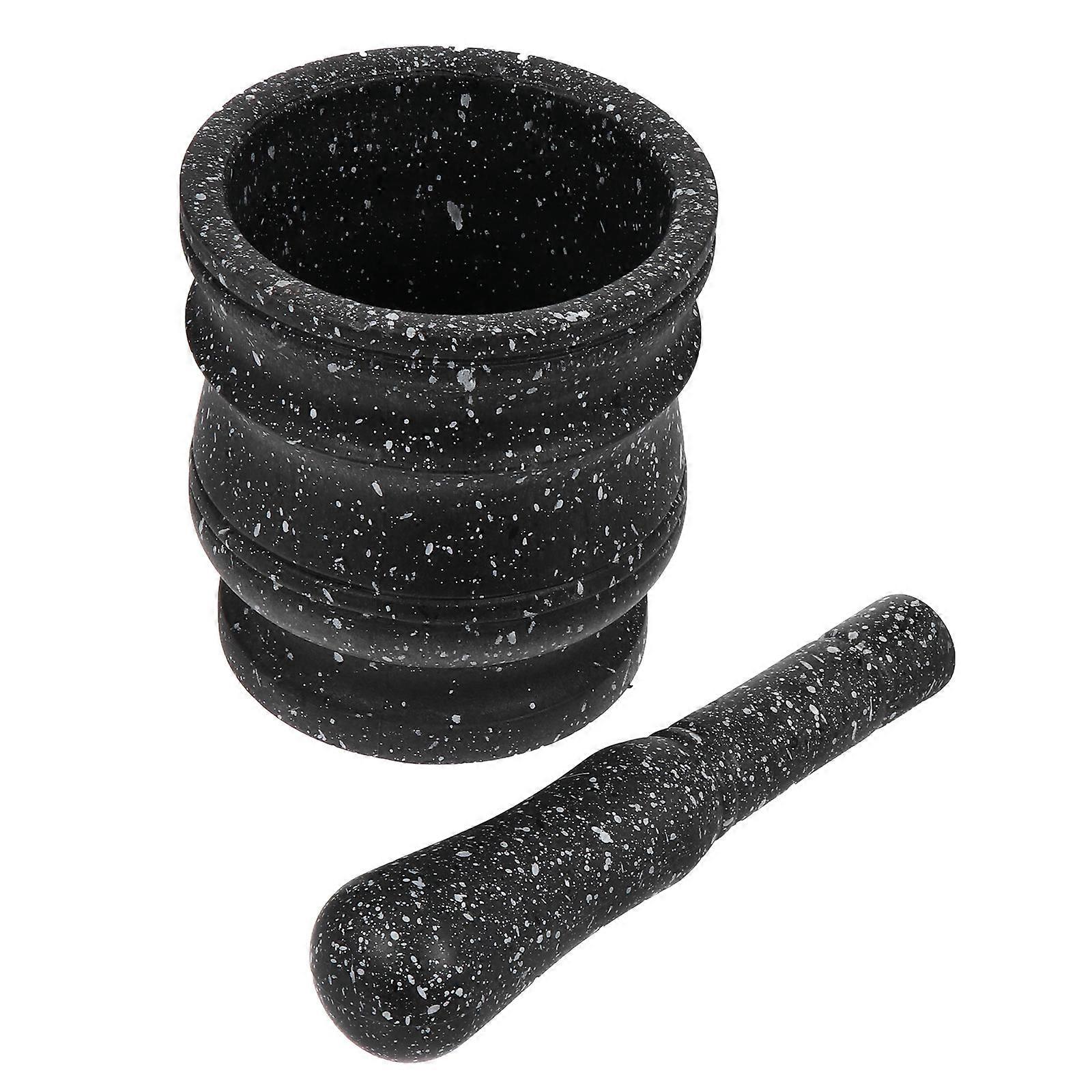 Manual Garlic Masher with Pestle   Stone Pattern Kitchen Mortar for Grinding Fresh/Dried Garlic & Spices, Easy to Clean, Decorative & Practical for