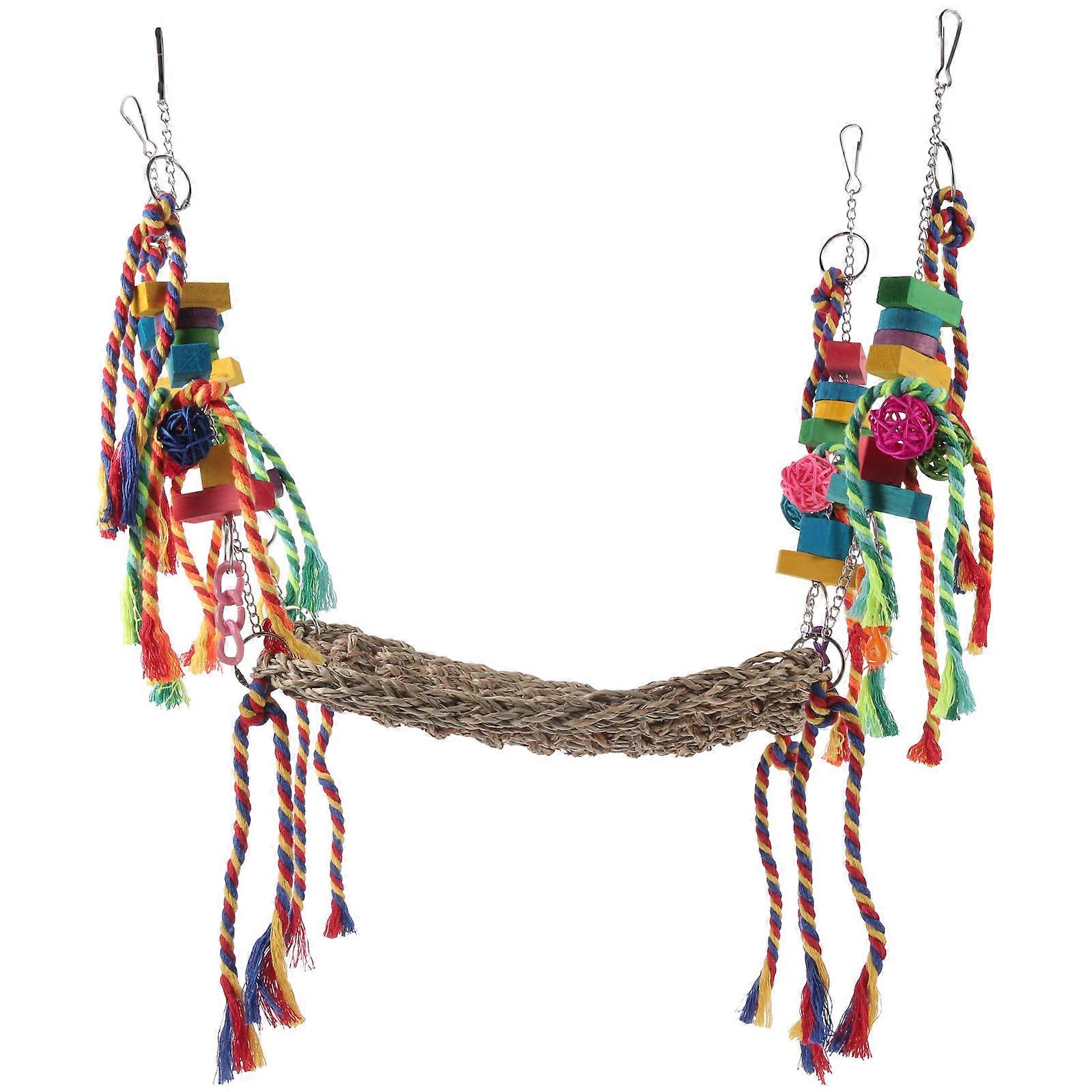Funny Parrot Net for Chewing and Climbing Made of Durable Wood Great for Kids Playing