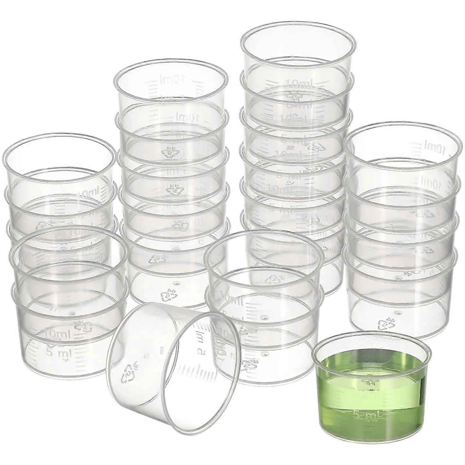 Clear Plastic Measuring Cups for Accurate Measurement in Lab or Kitchen 10ml