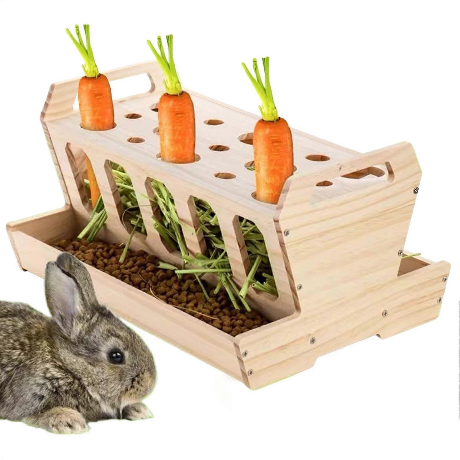 Wooden hay dispenser, feeding station for rabbits, storage container for rabbits, hay organizer for small pets, large hay