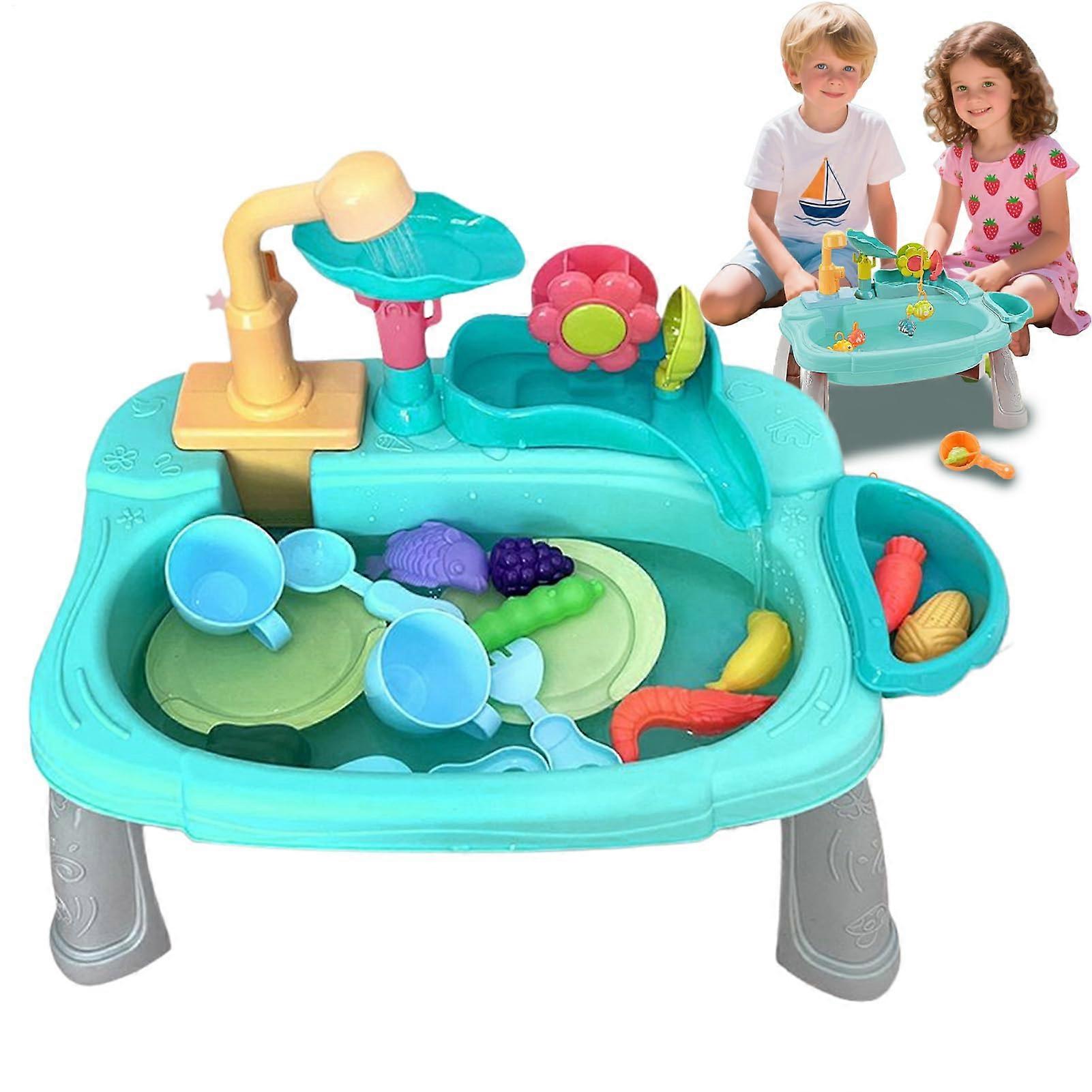 Toy Sink with Running Water Play Kitchen Sink with Electric Faucet, Floating Water Play for Girls Ages 3 and Up