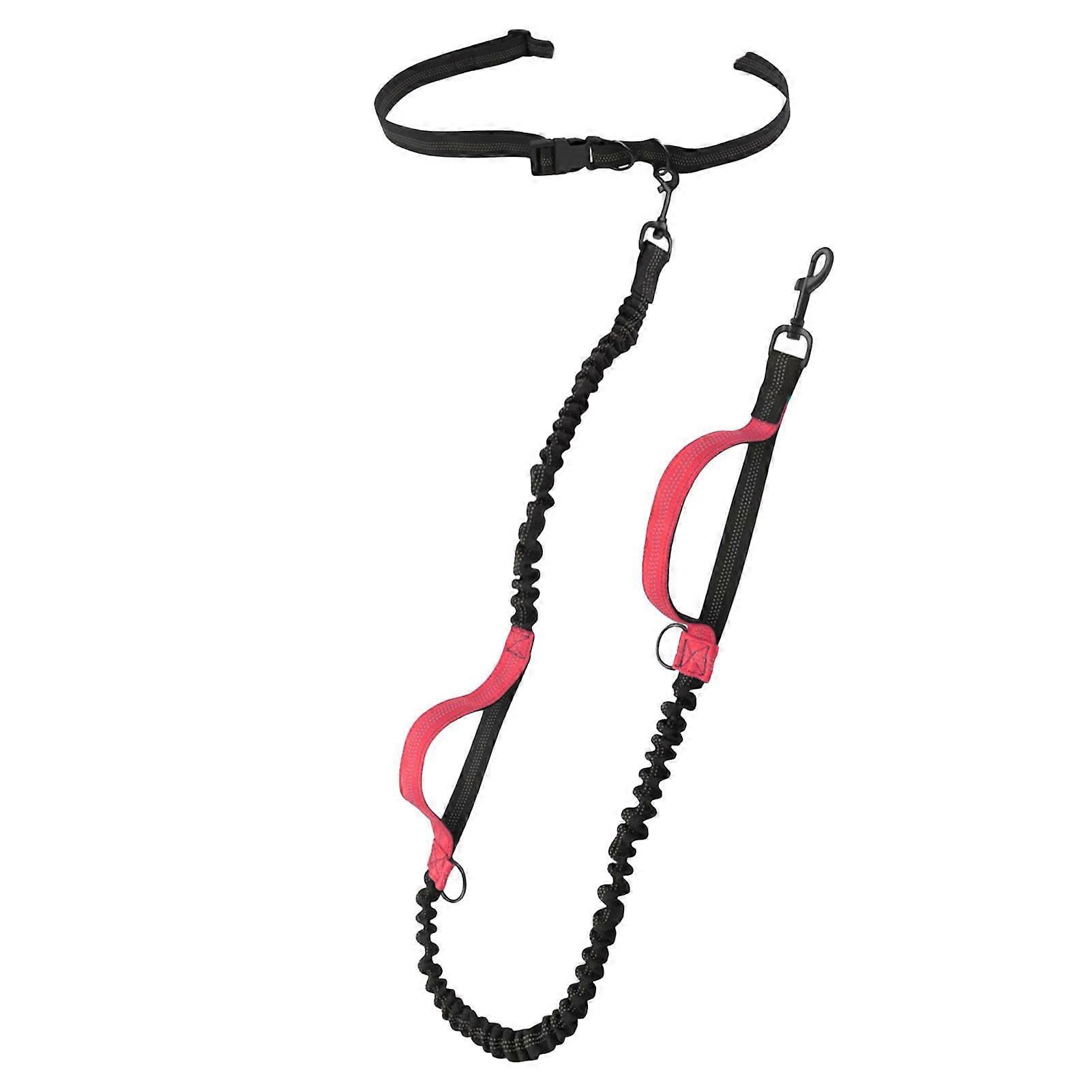 Dog Leash With Elastic Cord, Hand-Reflective, Long Rope, Adjustable, Red