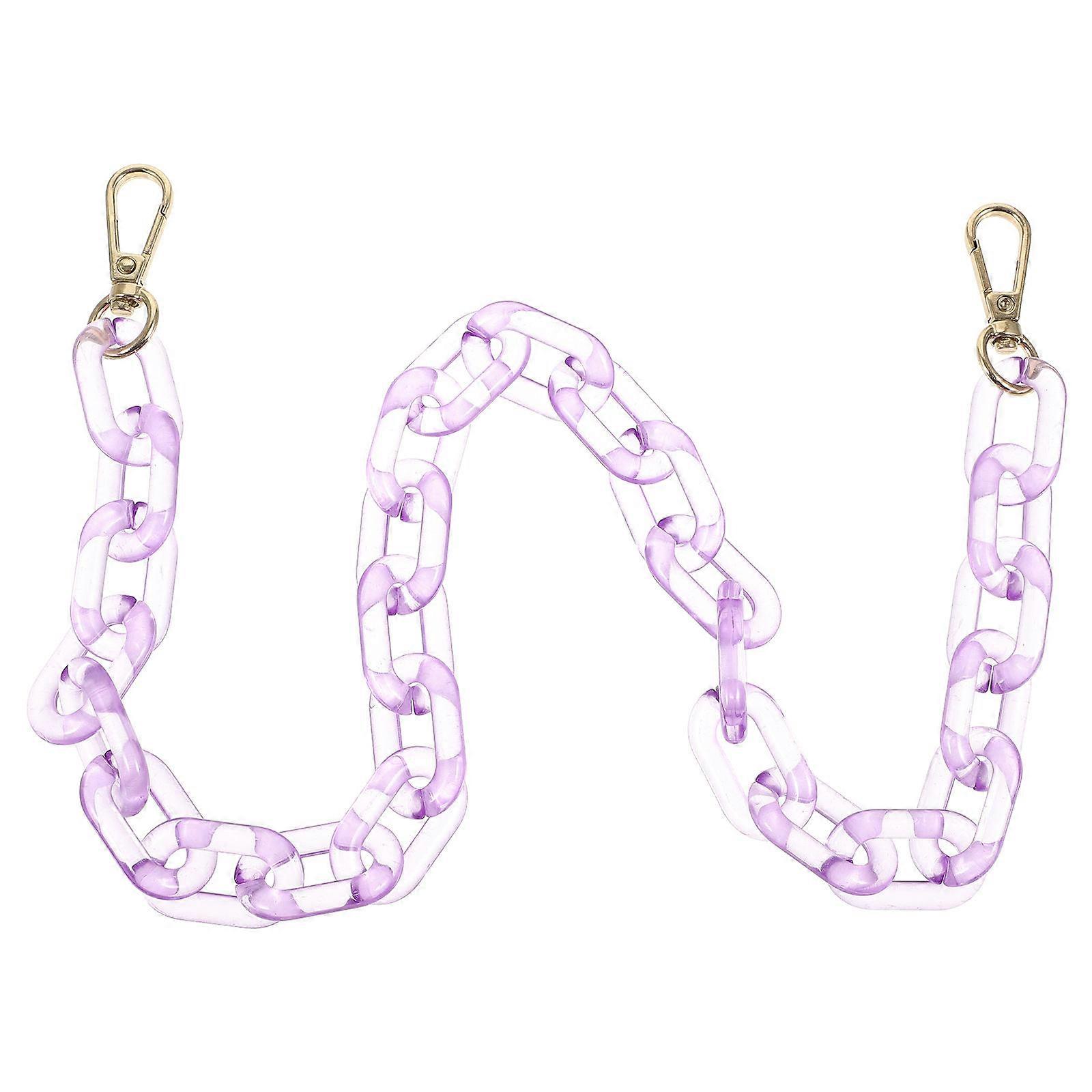 Lavender Acrylic Bag Chain for Handbags with Durable Design and Rings for Easy Attachment 10.5 Inches