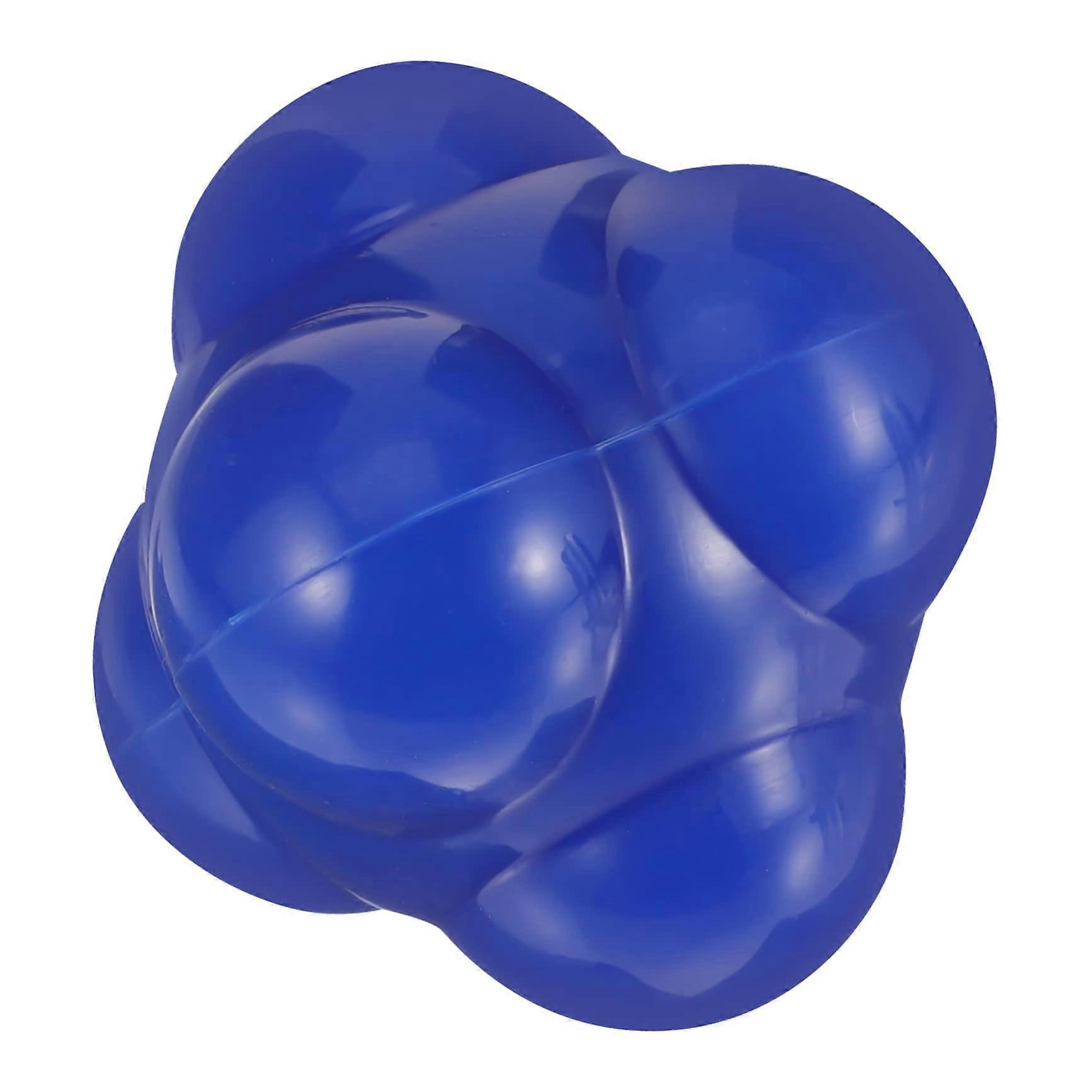 Hexagonal fitness reaction ball for agility training, large blue exercise ball for sports and fitness, enhancing dexterity and reaction speed.