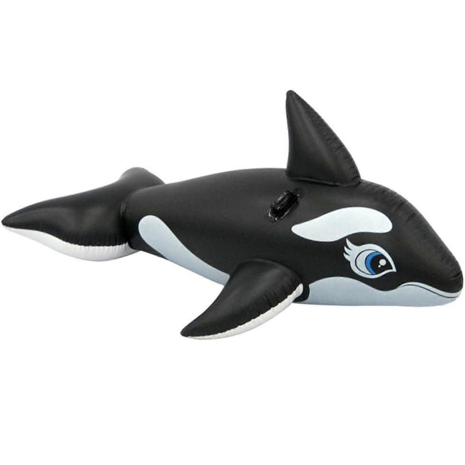 Portable Big Black Whale Mount Blastable Pool Float for Children Adults