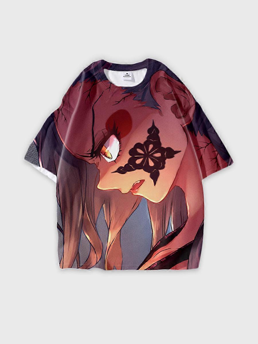 T-shirt round neck Character Pattern loose short sleeve P92