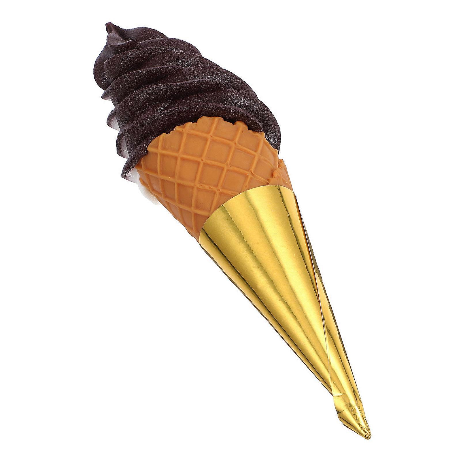Coffee Fake Ice Cream Cone Decoration PVC Artificial Ice Cream Prop for Events Photography 6.7 Inches