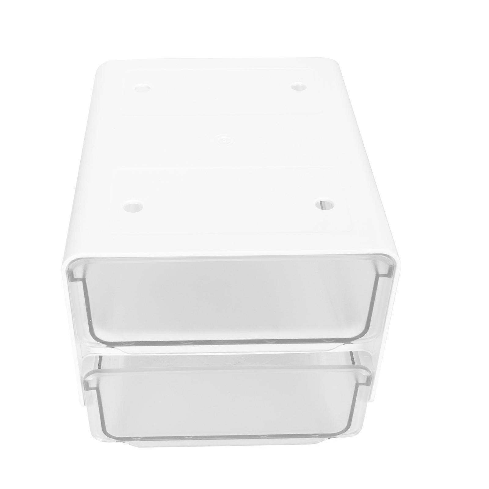 Plastic Drawer Storage Box For Stationery Organization Under Table Use In White PP Material 1Set