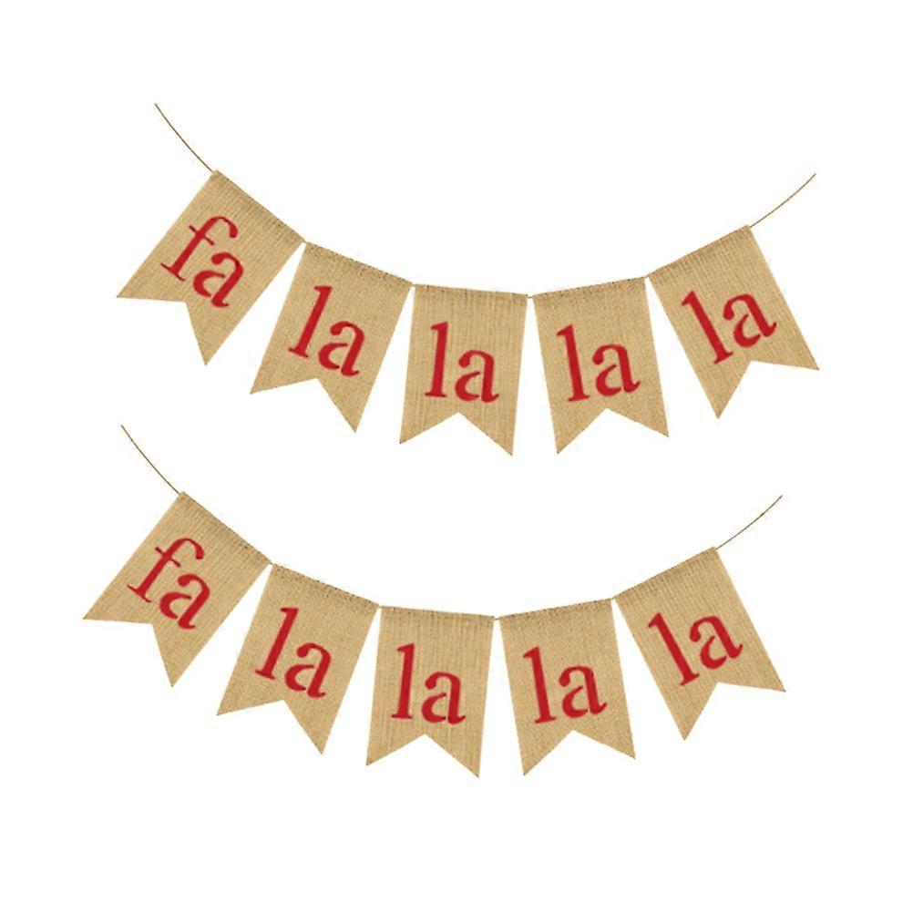 Christmas Garland Decorative Banner in Dovetail Shape for Indoor and Outdoor Decoration 2Pack