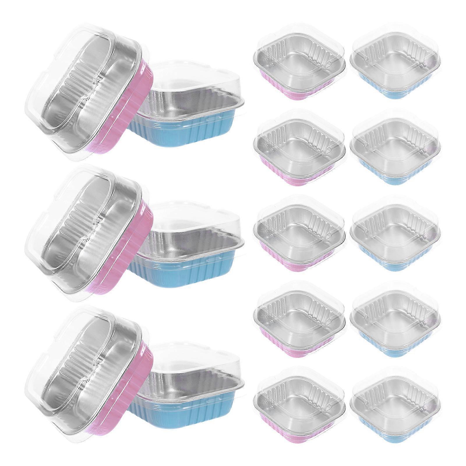 Bakery Boxes Mini Cake Tins With Lids For Parties Pink 3.5×2.8×1.8in Microwave Safe 20 Sets