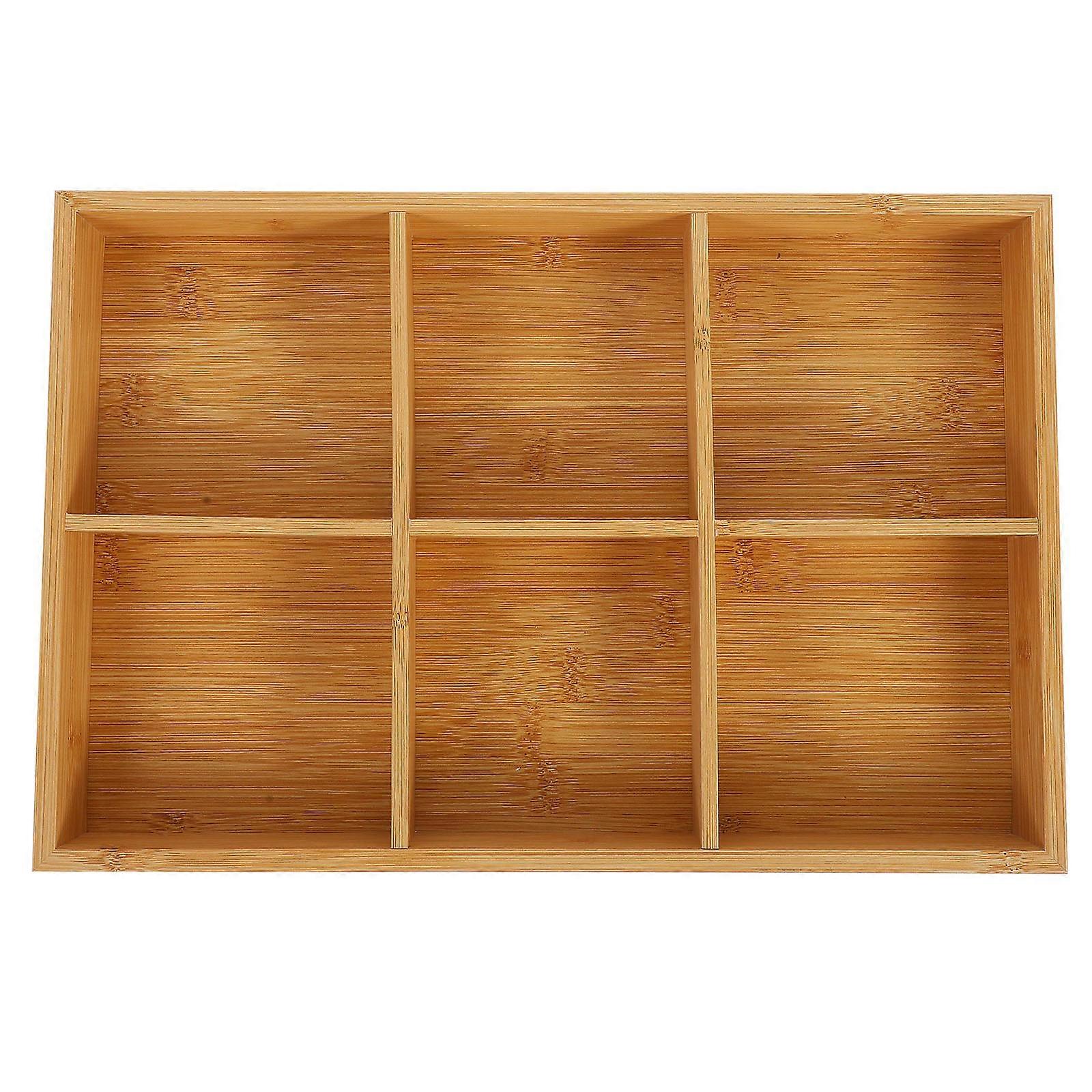 Bamboo Storage Tray with Divided Sections – Versatile Organizer for Art, Office, and Home Supplies – , Sustainable Material with Elegant Design for