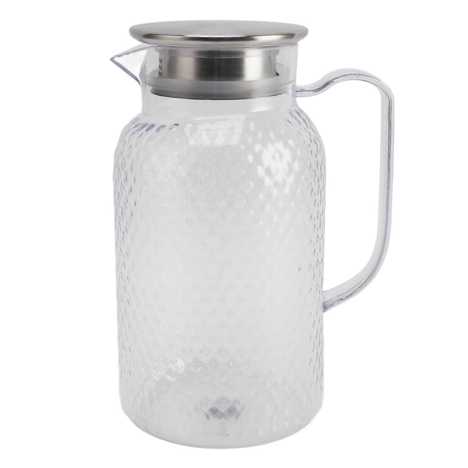 Acrylic Water Jug 1500 ml Transparent Jug with Handle and Lid, Hot Cold Water Jug, for Homemade Drinks, Juice, Iced Tea (Style 3)