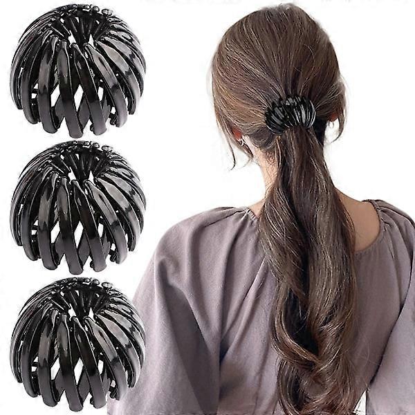 3 יחידות שחור עצלן קן ציפור קליפים לשיער לנשים