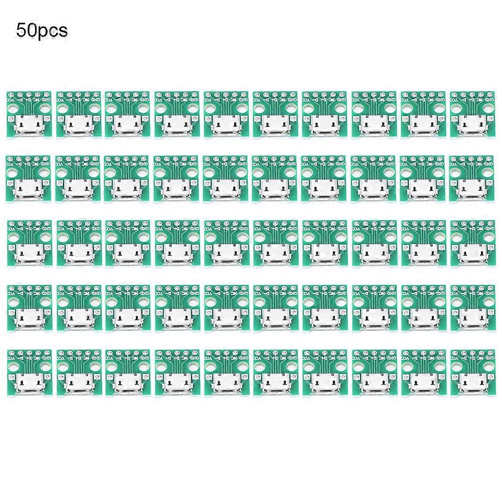 50 Pcs Female Micro USB to DiP 2.54mm Pin Interface Converter Adapter Module