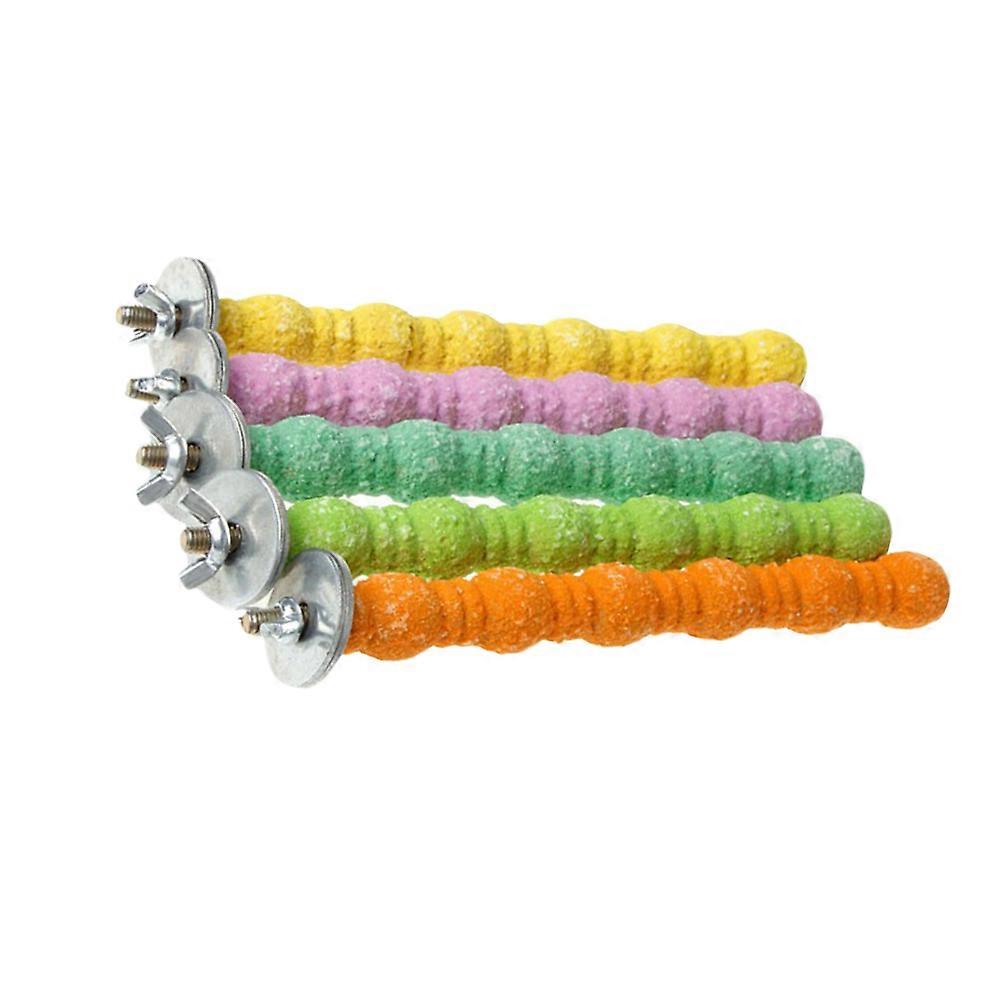 10cm Pet Parrot Toys Bird Cage Perches Wood Stand Rack Toy Branch for Parrots (Random Color, 5Pcs/Package)