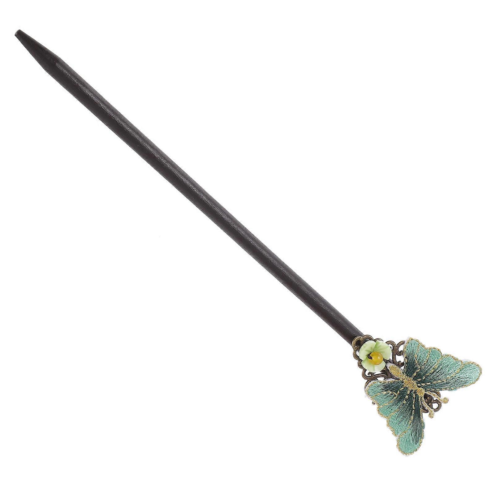 Classic Cloth Hairpin for Decoration Green Color with Oriental Charm and Feminine Design Fits Various Occasions 1 Pc