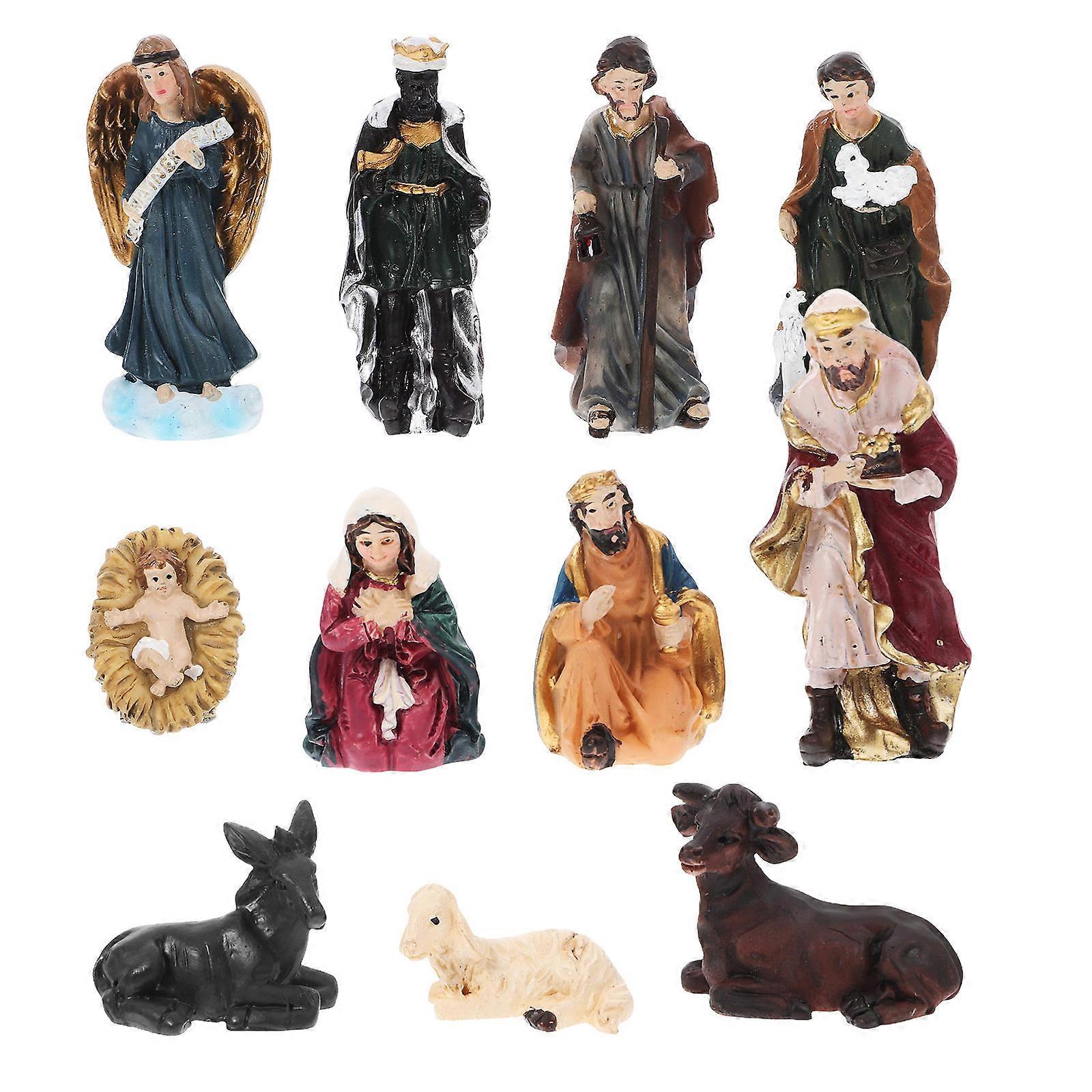 Resin Jesus Figurine for Home Decor Multi Color Handmade Craft 3D Realistic Sculpture 1 Set