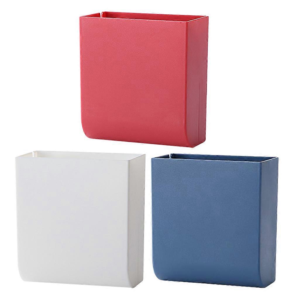Wall Mount Storage Box Made of ABS and Compact for Bedroom Kitchen Bathroom Easy to Install Assorted Color 3Pcs