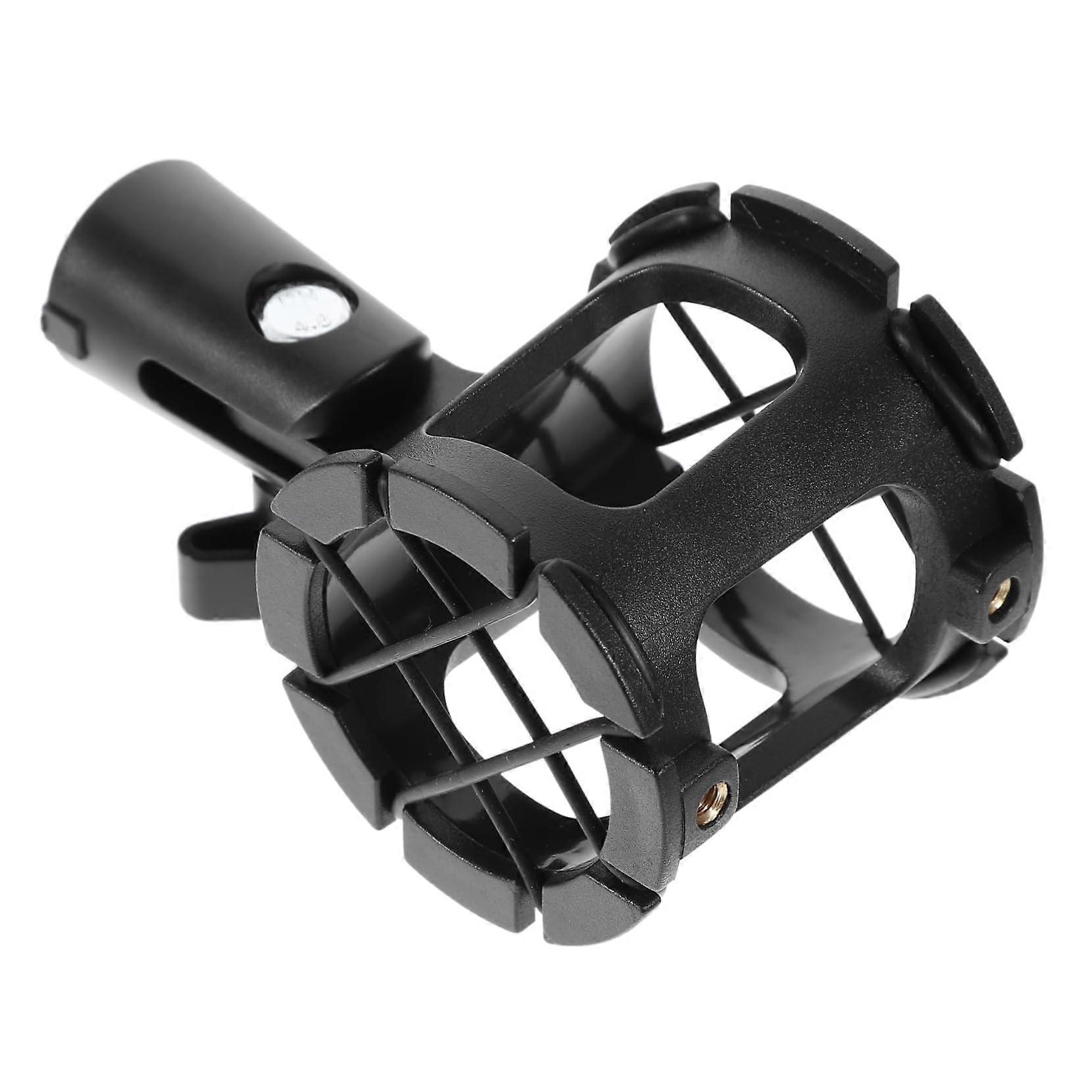 Microphone stand with vibration function, stable and adjustable for conferences and presentations, compatible with common condenser microphones, black