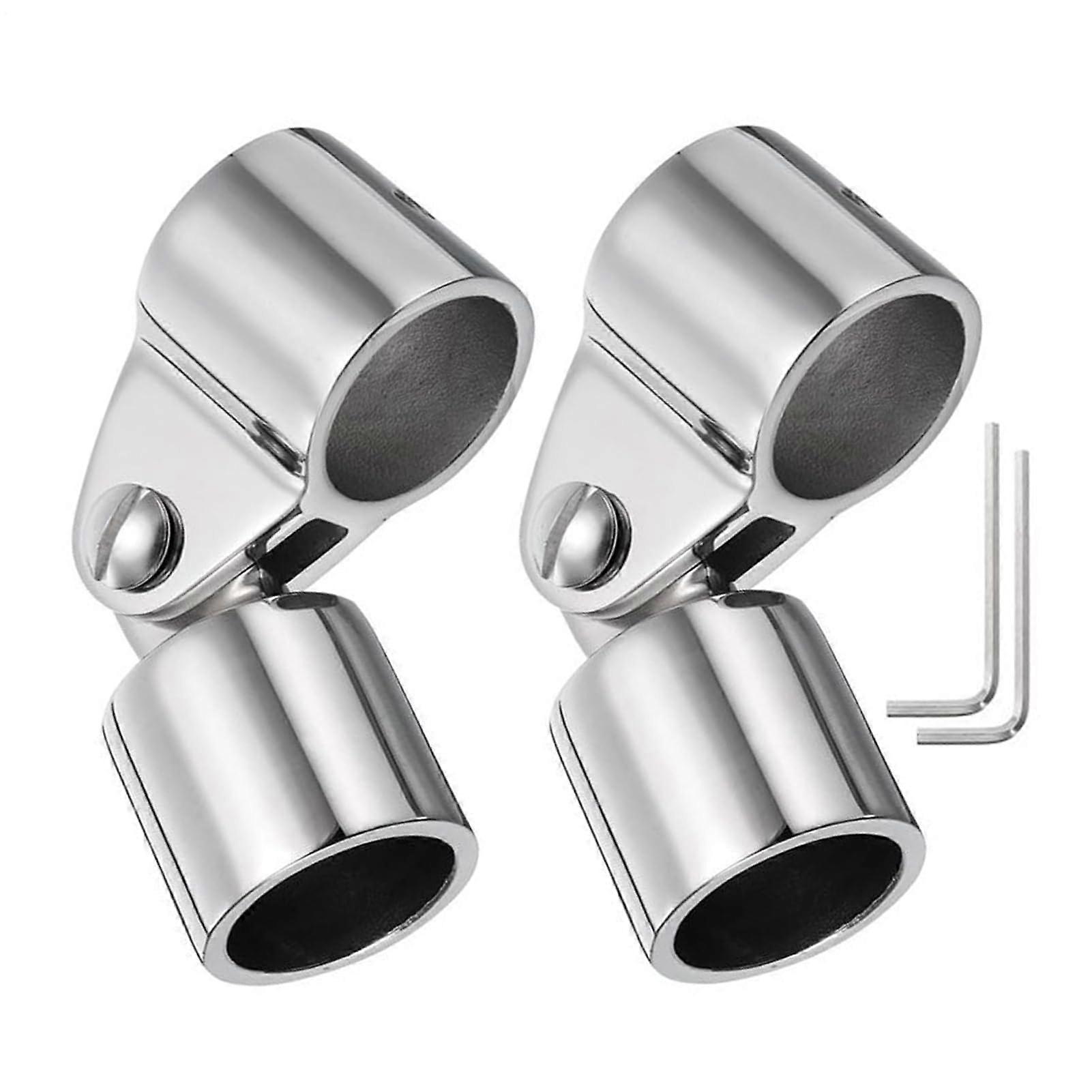 Boat Mounting Hardware, Canopy Brackets 2Piece Stainless Steel Set for Canopy Installation, Support Rods, 25mm Side Rails